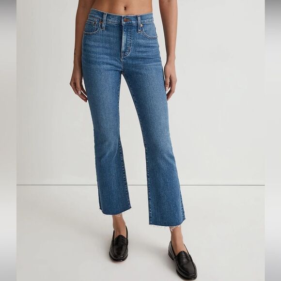 Madewell NWT Kick Out Crop Jeans Size 24 in Cherryville Wash: Raw Hem Edition - Picture 1 of 9